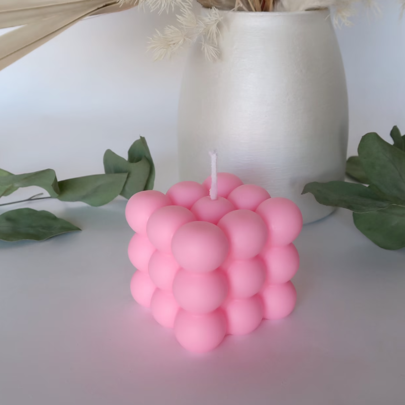 BUBBLE CUBE CANDLE BRIGHT PINK – Sweet with Me